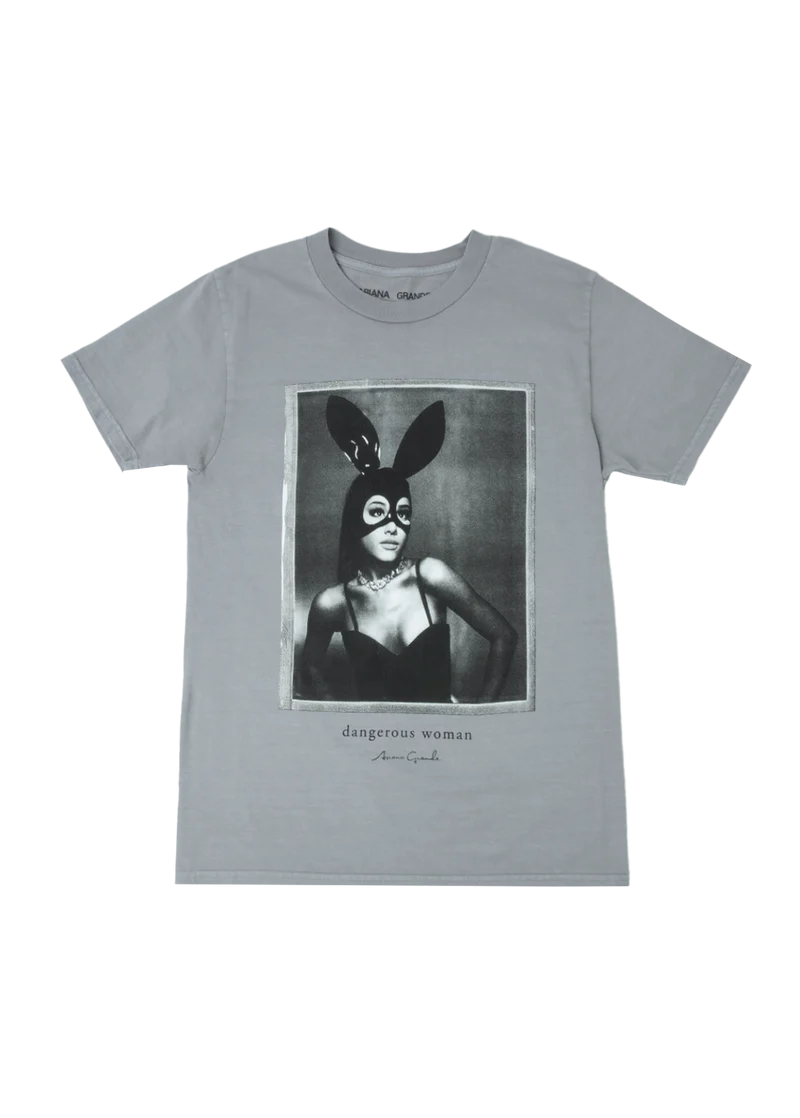 Ariana Grande Dangerous Woman Gray T-Shirt Official Ariana Grande Merchandise