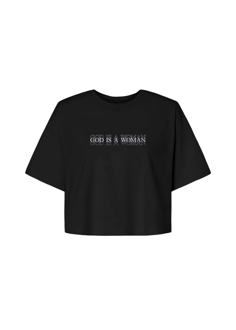 Ariana Grande God Is a Woman Cropped T-Shirt Official Ariana Grande Merchandise
