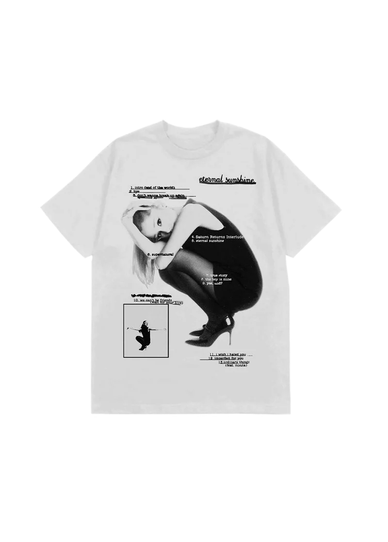 Ariana Grande Eternal Sunshine Tracklist White T-Shirt Official Ariana Grande Merchandise