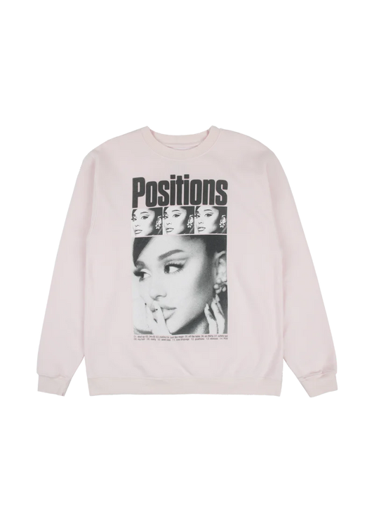 Ariana Grande Positions Rewind Pink Crewneck Official Ariana Grande Merchandise