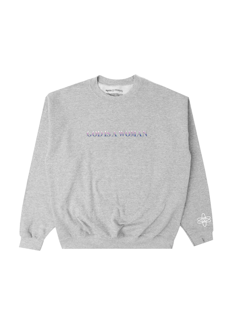 god is a woman puff print crewneckAriana Grande No Tears Left To Cry 5 Year Anniversary Crewneck